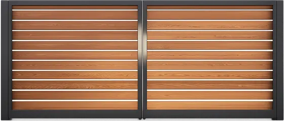 3D illustration of a wood and steel