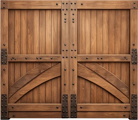 3D illustration of a wood gate